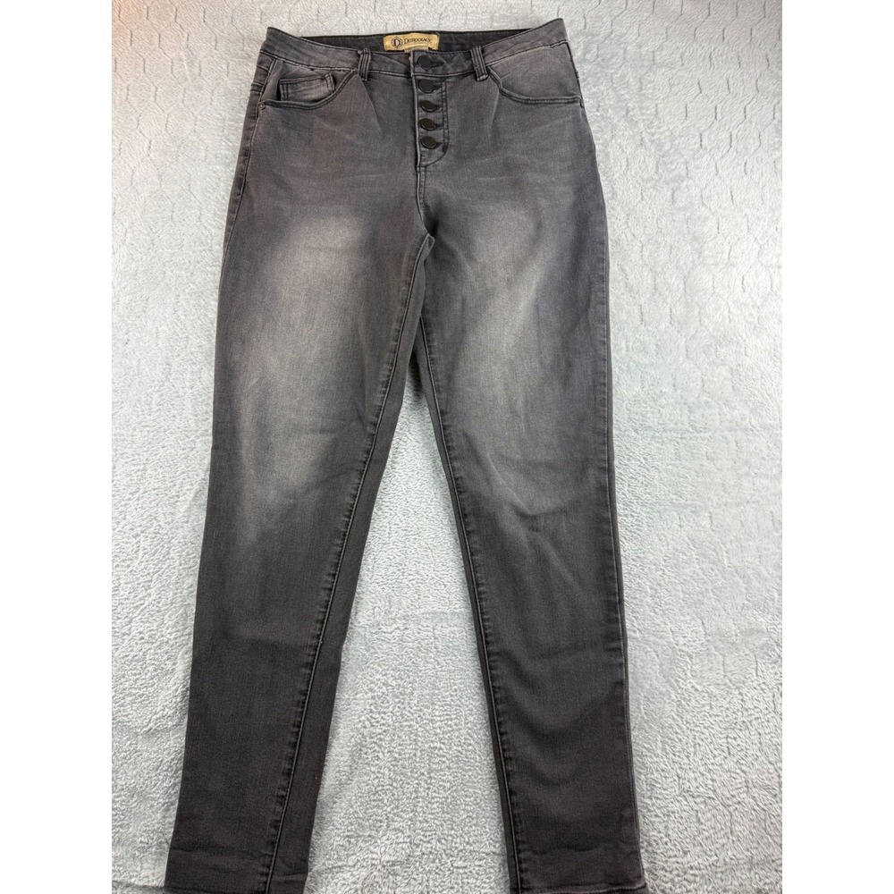 Democracy High Rise Gray Wash Skinny Jeans Women Size 2‎ Button Fly